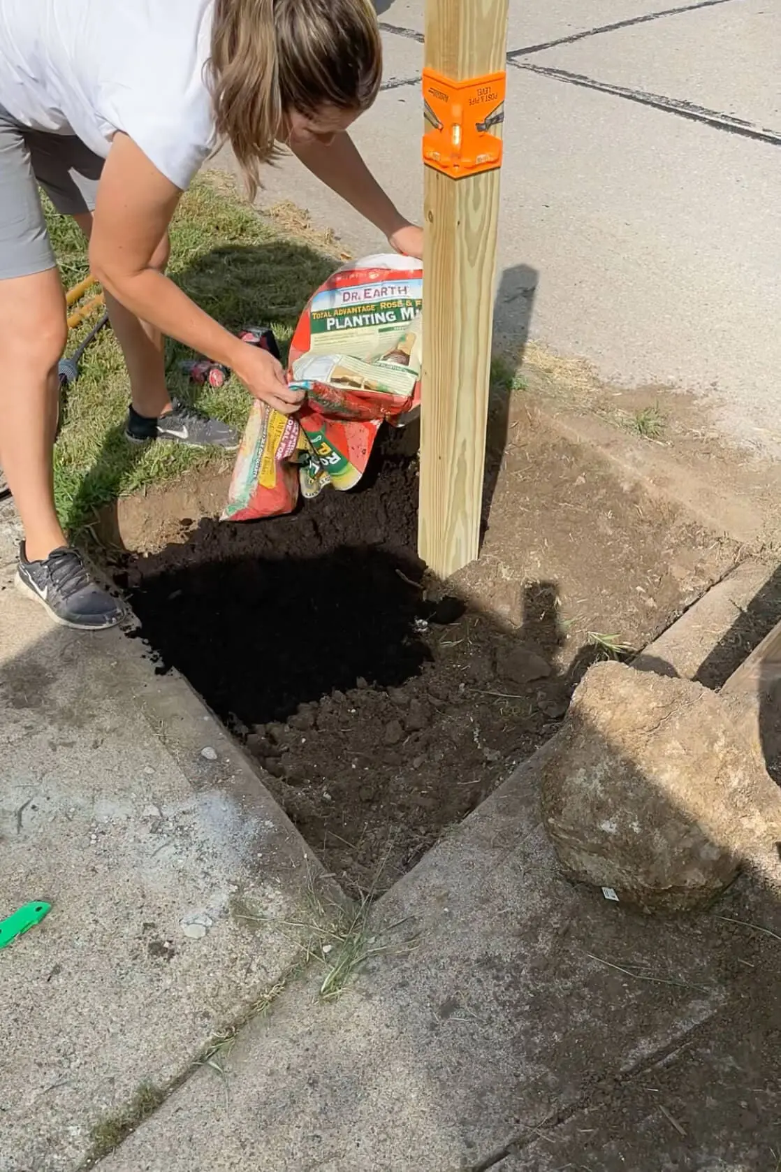 Adding fresh dirt for landscaping.